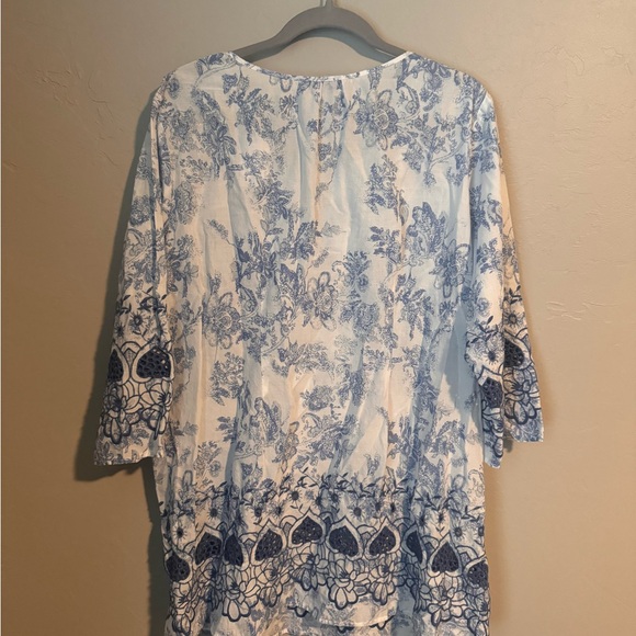 Soft Surroundings Cotton Nimes Floral Eyelet Tunic - Picture 10 of 16